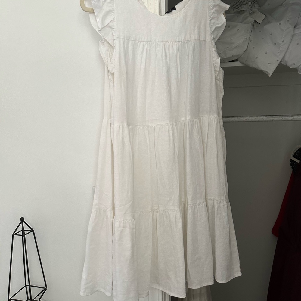 Jcrew linen white dress